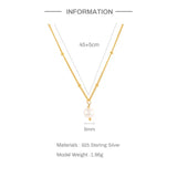 925 Silver Baroque Pearl Pendant Necklace For Woman