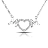 925 Silver Choker Necklace Love Heart Mom Birthday Pendant Charms Jewel
