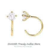 925 Silver CZ Ear Hook Earrings Women Girl Lady Sweet Small Studs