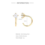 925 Silver CZ Ear Hook Earrings Women Girl Lady Sweet Small Studs