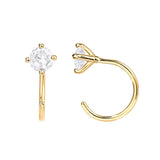 925 Silver CZ Ear Hook Earrings Women Girl Lady Sweet Small Studs