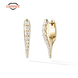 925 Silver Rivet Piercing Hoop Earrings Zircon Jewelry