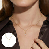 925 Silver Zirconia Tassel Pendant Chain Necklace Women Wedding