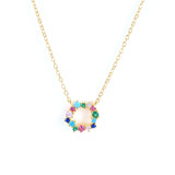 925 Silver Zircon Circle Pendant Necklace Wedding Jewelry Gift