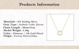 925 Silver Zircon Circle Pendant Necklace Wedding Jewelry Gift