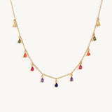 925 Silver Colorful Zircon Pendant Necklace for Women