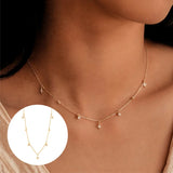 925 Silver Zircon Star Pendant Necklace for Girls