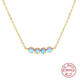 925 Silver Moonstone Pendant Choker Necklace Clear Crystal Wedding Jewelry