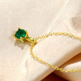 925 Silver Multilayer Paraiba Tourmaline Stone Pendant Necklace for Women