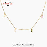 925 Silver Square Zircon Diamond Chain Necklace for Women