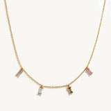 925 Silver Square Zircon Diamond Chain Necklace for Women