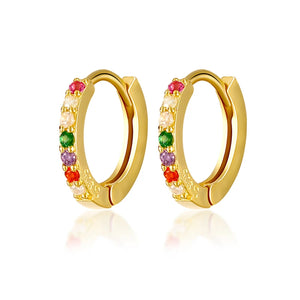 925 Silver Zircon Pendant Hoop Earrings Geometric Drop Earrings