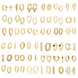 925 Silver Zircon Pendant Hoop Earrings Geometric Drop Earrings