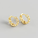 925 Silver Zircon Pendant Hoop Earrings Geometric Drop Earrings