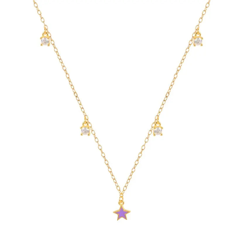 925 Silver Zircon Pendant Choker Necklace