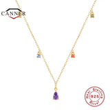 925 Silver Zircon Pendant Choker Necklace