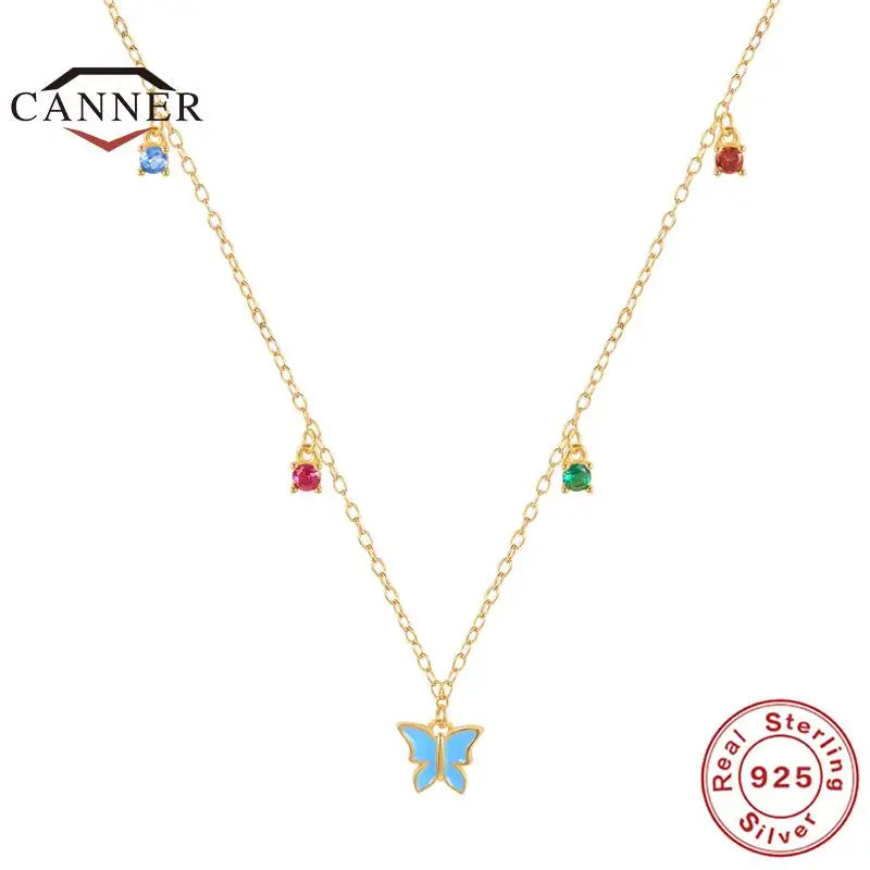 925 Silver Zircon Pendant Choker Necklace