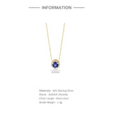 925 Silver Colorful Zircon Bead Pendant Necklace Women