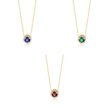 925 Silver Colorful Zircon Bead Pendant Necklace Women