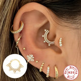 CANNER Colorful Zircon Stone Ear Bone Earrings 925 Sterling Silver