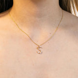 925 Silver Butterfly Initial Letter Pendant Choker Necklace