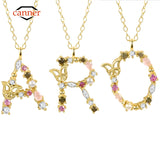925 Silver Butterfly Initial Letter Pendant Choker Necklace
