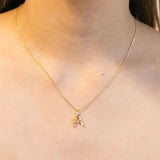 925 Silver Butterfly Initial Letter Pendant Choker Necklace