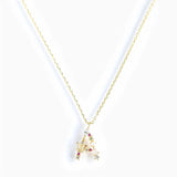 925 Silver Butterfly Initial Letter Pendant Choker Necklace