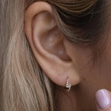 925 Silver CZ Lightning Hoop Earrings 18K Geometric Earrings Jewelry
