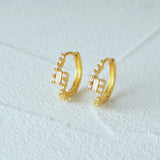 925 Silver CZ Lightning Hoop Earrings 18K Geometric Earrings Jewelry