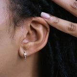 925 Silver CZ Lightning Hoop Earrings 18K Geometric Earrings Jewelry