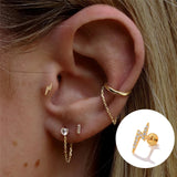 925 Silver CZ Small Cartilage Stud Earrings for Women Labret Lip