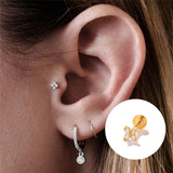 925 Silver CZ Small Cartilage Stud Earrings for Women Labret Lip