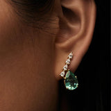 925 Silver CZ Stud Earrings Women Party Piercing Jewelry