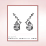 925 Silver CZ Stud Earrings Women Party Piercing Jewelry