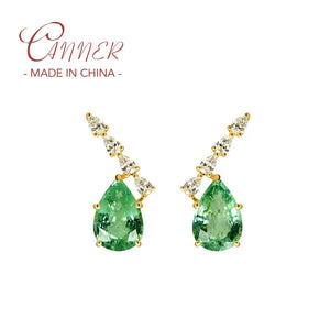 925 Silver CZ Stud Earrings Women Party Piercing Jewelry