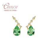 925 Silver CZ Stud Earrings Women Party Piercing Jewelry