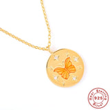 925 Silver Butterfly Pendant Necklace for Women Delicate Jewelry Chain Choker