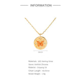 925 Silver Butterfly Pendant Necklace for Women Delicate Jewelry Chain Choker