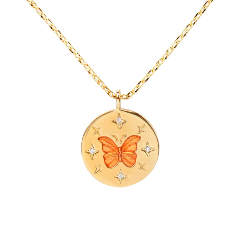 925 Silver Butterfly Pendant Necklace for Women Delicate Jewelry Chain Choker
