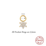 925 Silver Dangle Earrings Set - Colorful Zircon Piercings