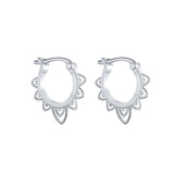 925 Silver Dangle Earrings Star Cross Leaf Huggie Earrings Women Jewelry