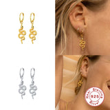 925 Silver Vintage Leopard Head Drop Earrings