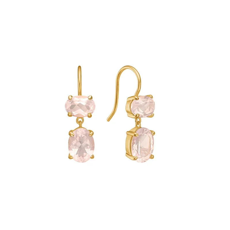 925 Silver Pink Zircon Stud Earrings For Women