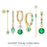 925 Silver Dopamine Zircon Dangle Earrings Fresh Summer Ear Studs for Women