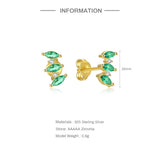 925 Silver Dopamine Zircon Dangle Earrings Fresh Summer Ear Studs for Women