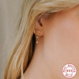925 Silver Double Layer Tassel Chain Hanging Earring Ins Style Stud Earring