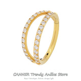 925 Silver Double-layer Stud Earrings Cartilage Piercing Nose Ring