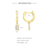 925 Silver Drop Earrings Zircon Butterfly Star Hanging Earring