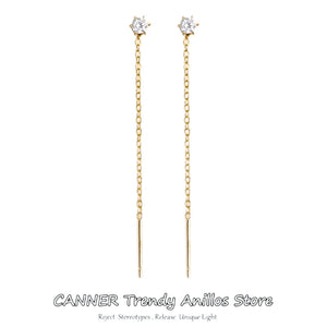 925 Silver Drop Hanging Earrings Tassel Studs Stylish Jewelry Christmas Gift